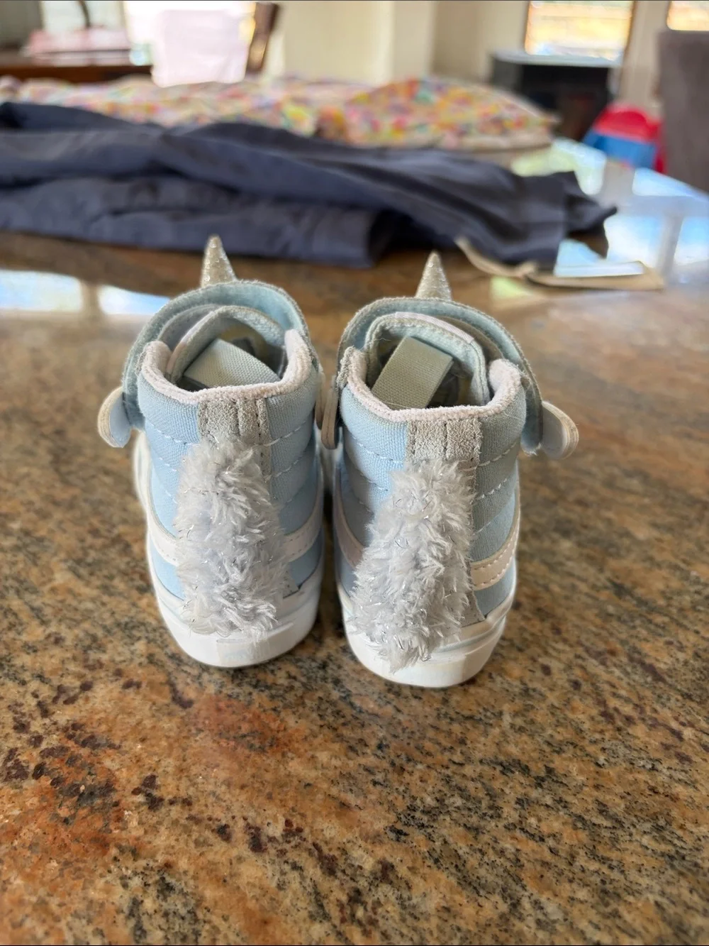 Vans Kids Light Blue & White Unicorn High-Top Sneakers